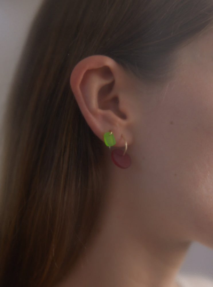 The Resin Coil Hoop | Solid Gold