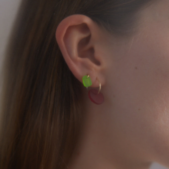 The Resin Coil Hoop | Solid Gold