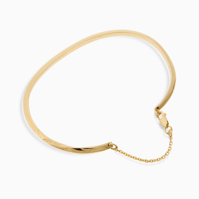 Birthflower Cuff | Solid Gold