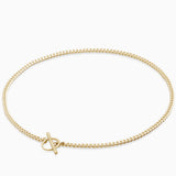 Curb Chain Fob Necklace  | Gold