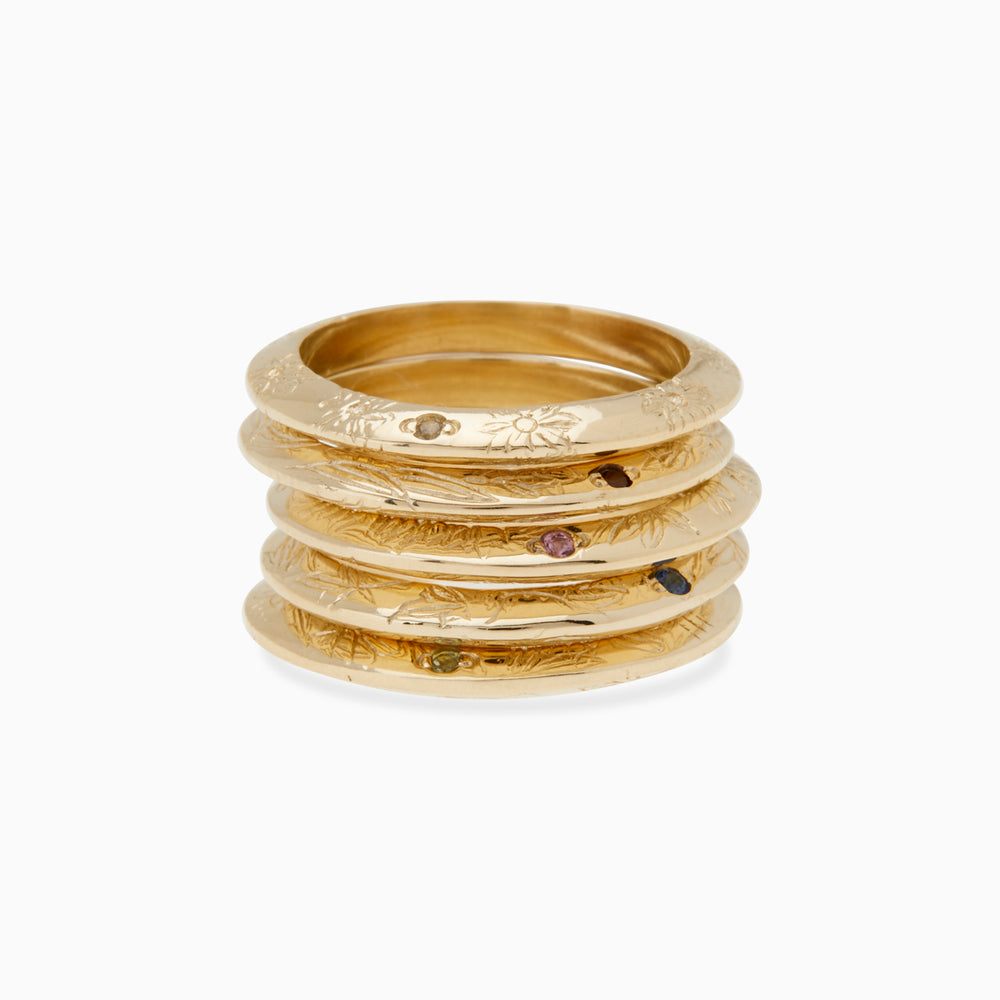 Birthflower Ring | Solid Gold