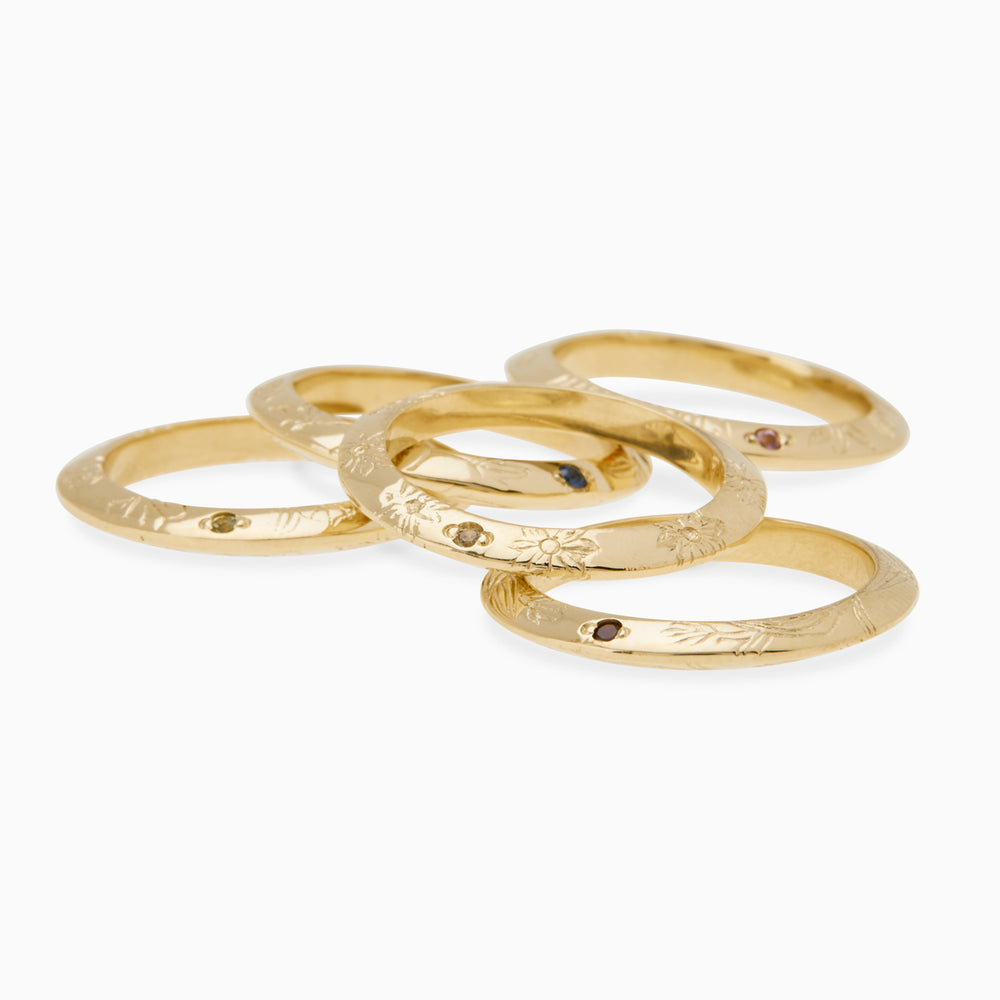 Birthflower Ring | Solid Gold