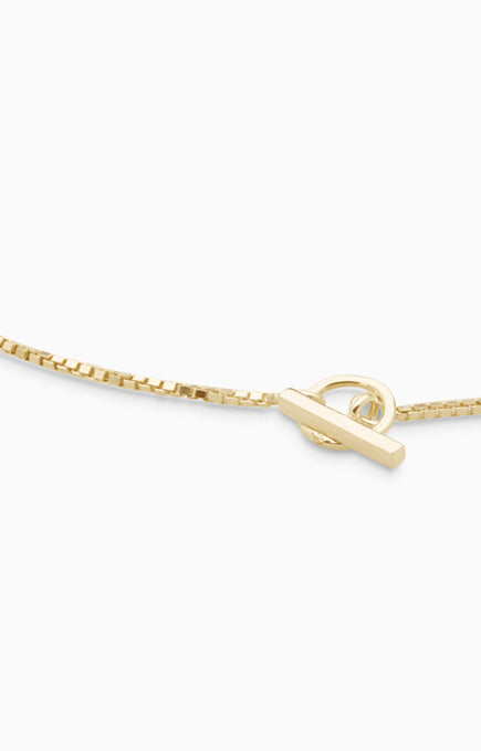 Box Chain Fob Necklace  | Gold