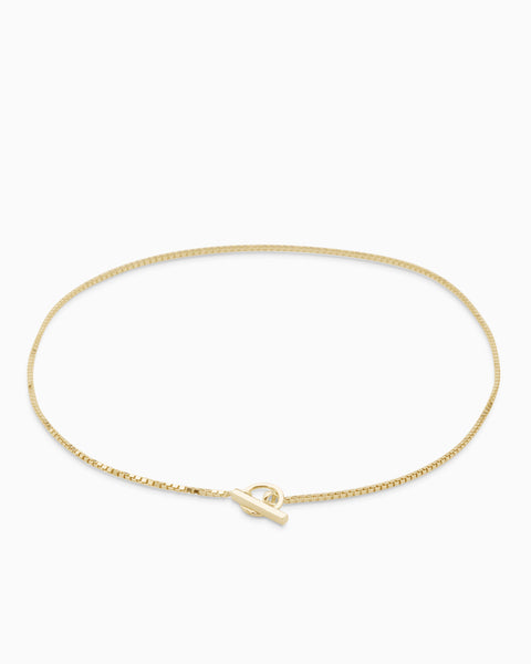 Box Chain Fob Necklace  | Gold