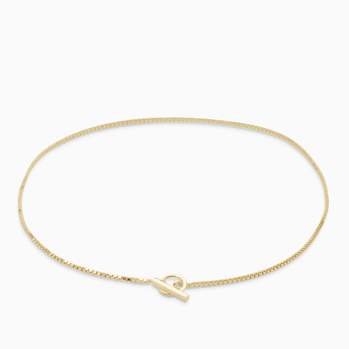 Box Chain Fob Necklace  | Gold