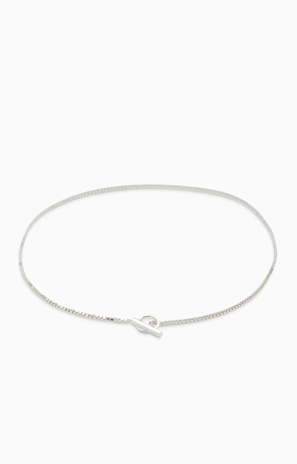 Box Chain Fob Necklace  | Silver