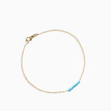 Beaded Diamond Cut Bracelet Blue | Solid Gold