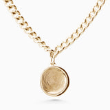 Laser Impression Charm Necklace | Yellow Gold