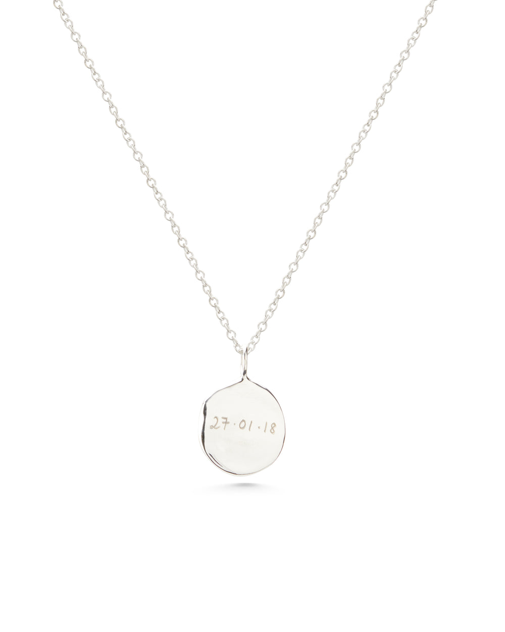 Custom Engraved Necklace | White Gold