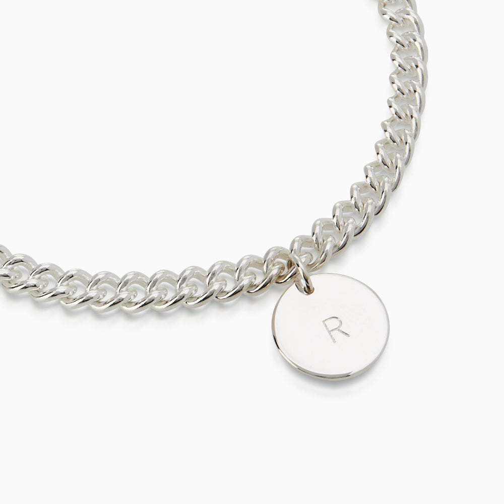 Curb Disc Bracelet | Silver