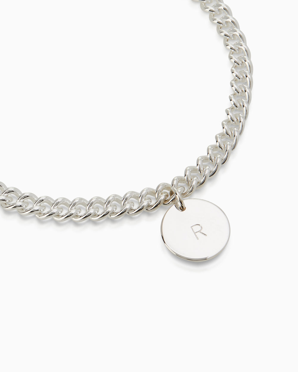 Curb Disc Bracelet | Silver