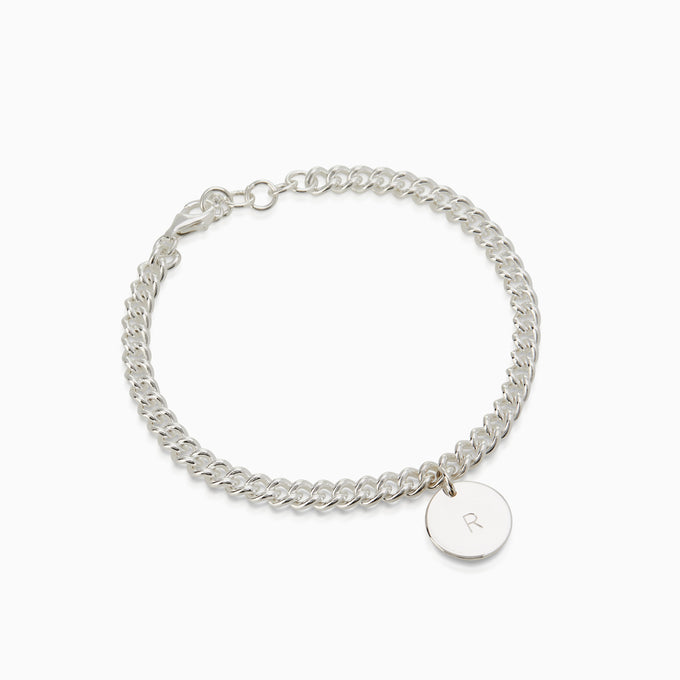 Curb Disc Bracelet | Silver