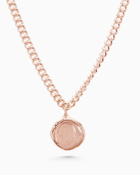 Impression Charm Necklace | Rose Gold