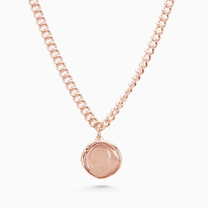 Impression Charm Necklace | Rose Gold