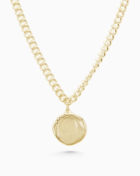 Impression Charm Necklace | Yellow Gold