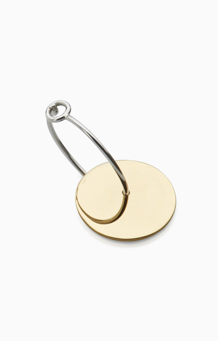 Disc Earring |  Gold with silver