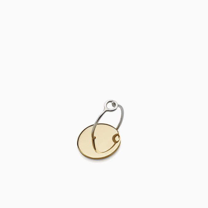 Disc Earring |  Gold with silver