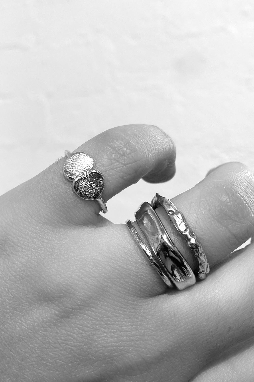 Double Impression Ring | Silver