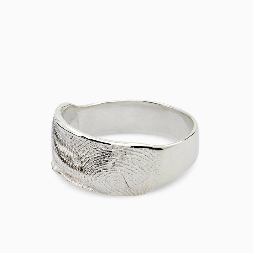 Impression Band Ring | White Gold