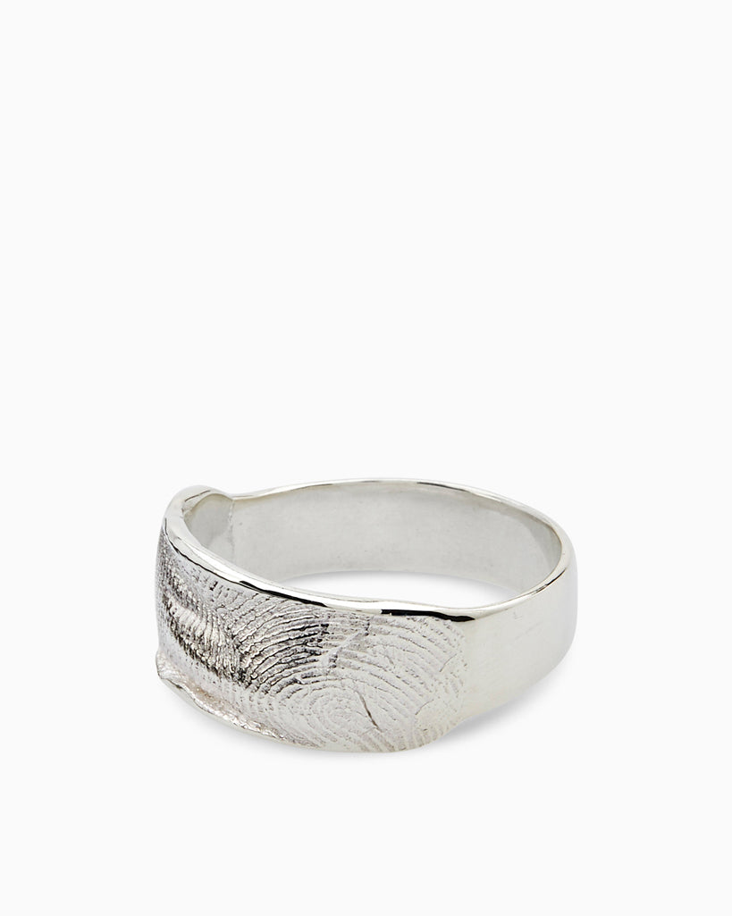 Impression Band Ring | White Gold