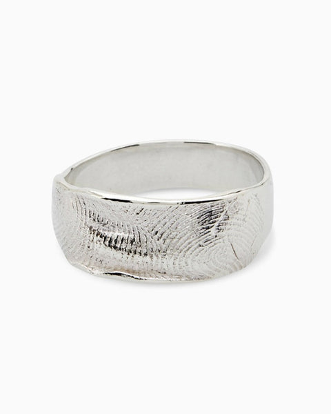 Impression Band Ring | White Gold