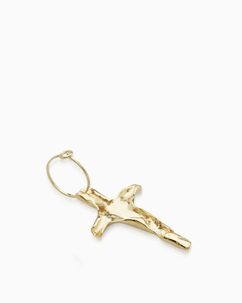 Folded Cross Earring  |  Gold