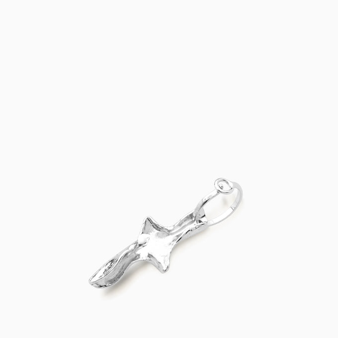 Folded Cross Earring Mini |  Silver