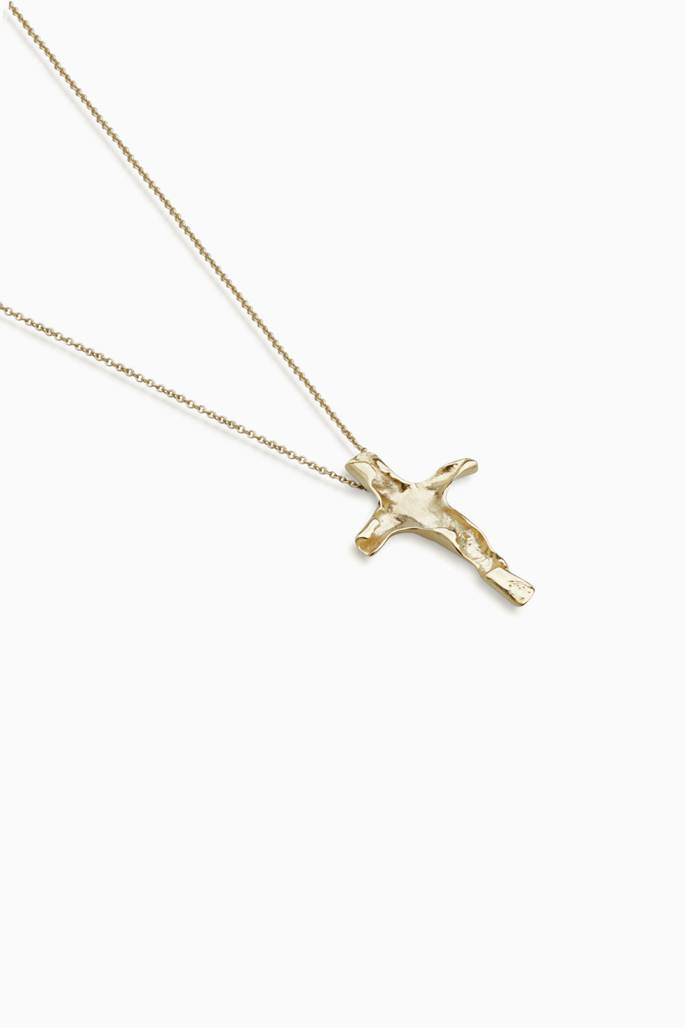 Folded Cross Necklace  | Gold