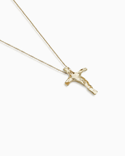 Folded Cross Necklace  | Gold
