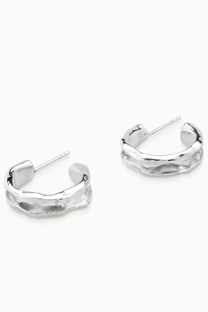 Folded Hoops | Silver