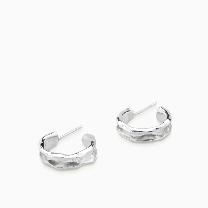 Folded Hoops | Silver