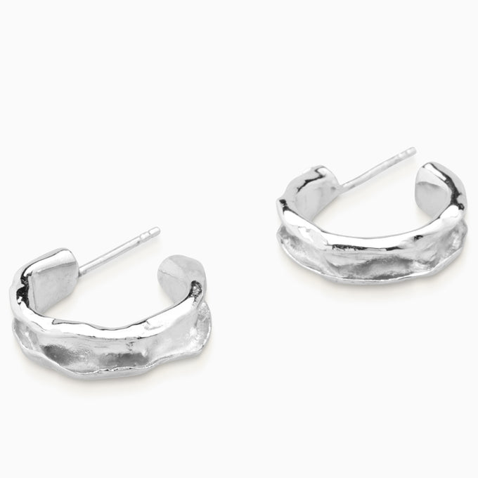 Folded Hoops | Silver