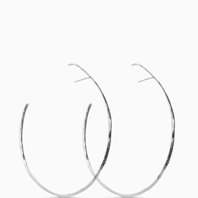 Ellipse Hoop Earrings | Silver