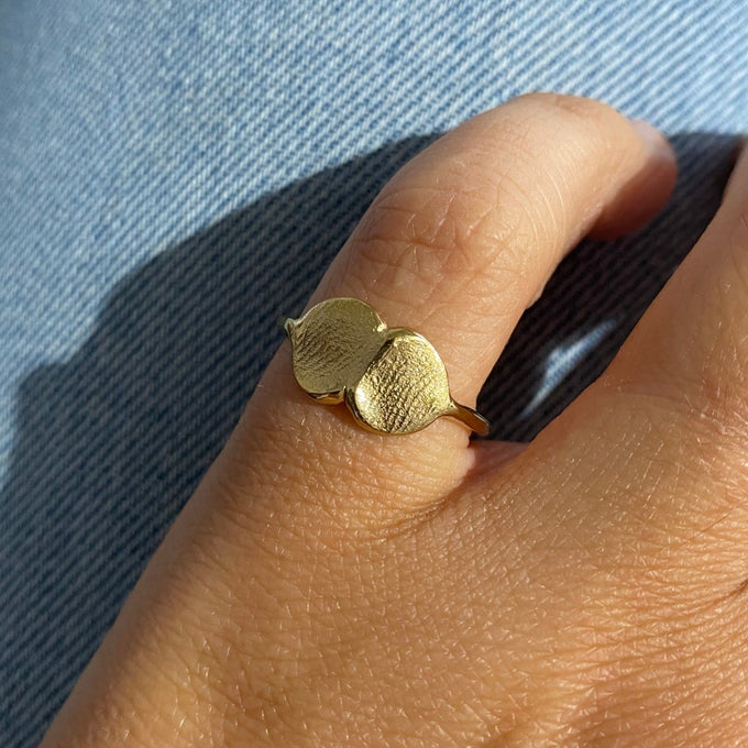 Double Impression Ring | Yellow Gold