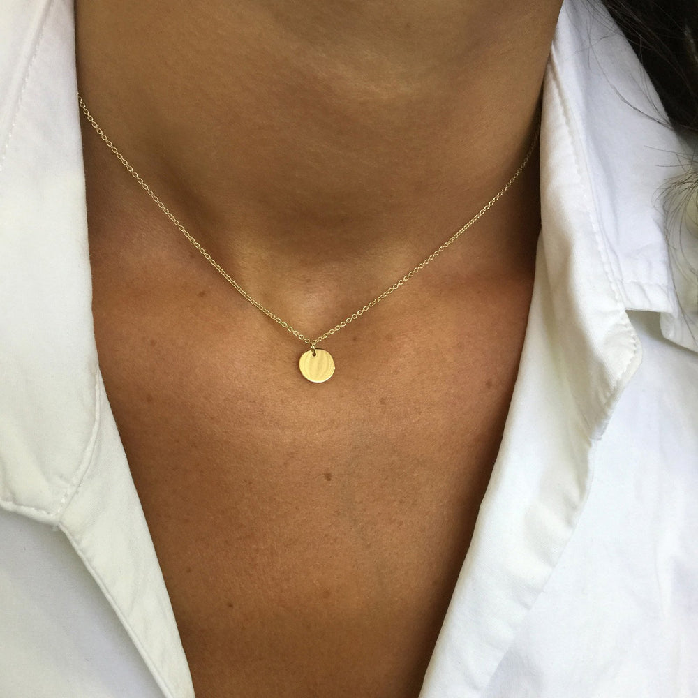 Disc Necklace | Solid Yellow Gold