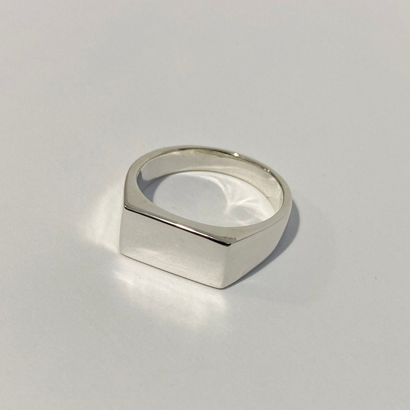 Rectangular Silver Ring Design Signature Rectangle Signet Ring | Silver – Linden Cook Jewellery