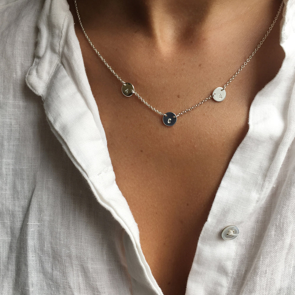 Multi Disc Necklace | Silver