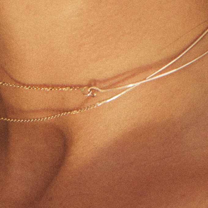 Threaded Weave Necklace | Solid Gold