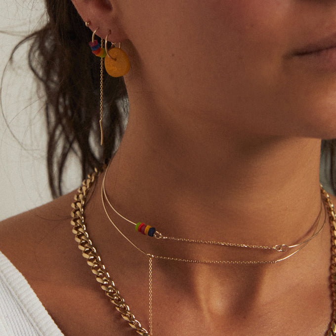 The Resin Coil Hoop | Solid Gold