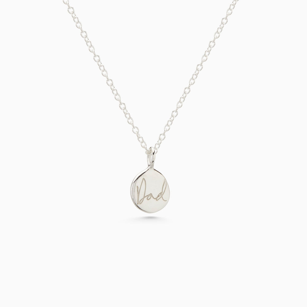 Custom Engraved Pendant | White Gold