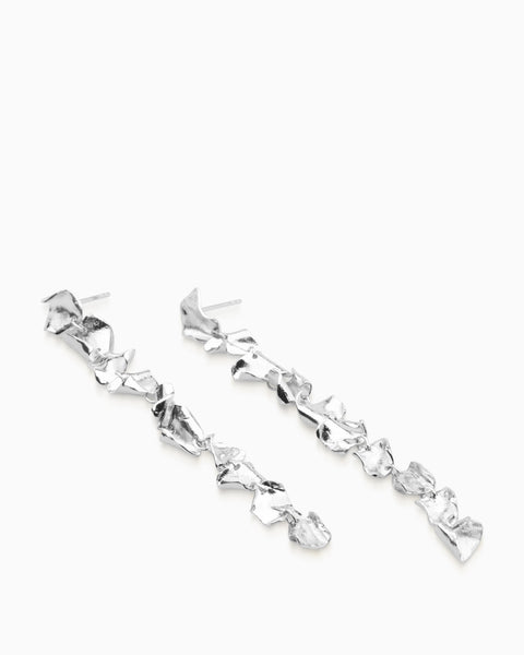Mini Veil Earrings |  Silver