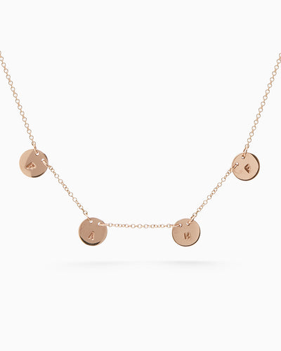 Multi Disc Necklace | Rose Gold