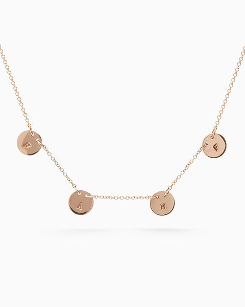 Multi Disc Necklace | Solid Rose Gold
