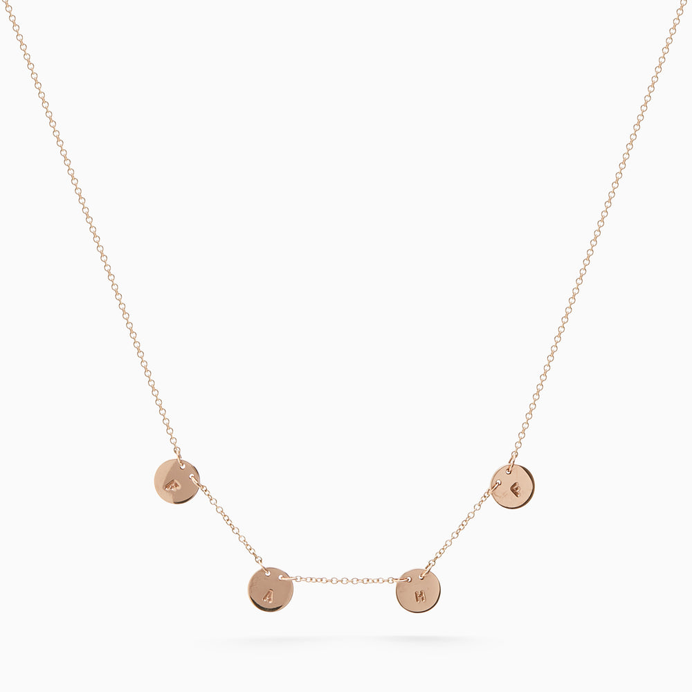 Multi Disc Necklace | Solid Rose Gold