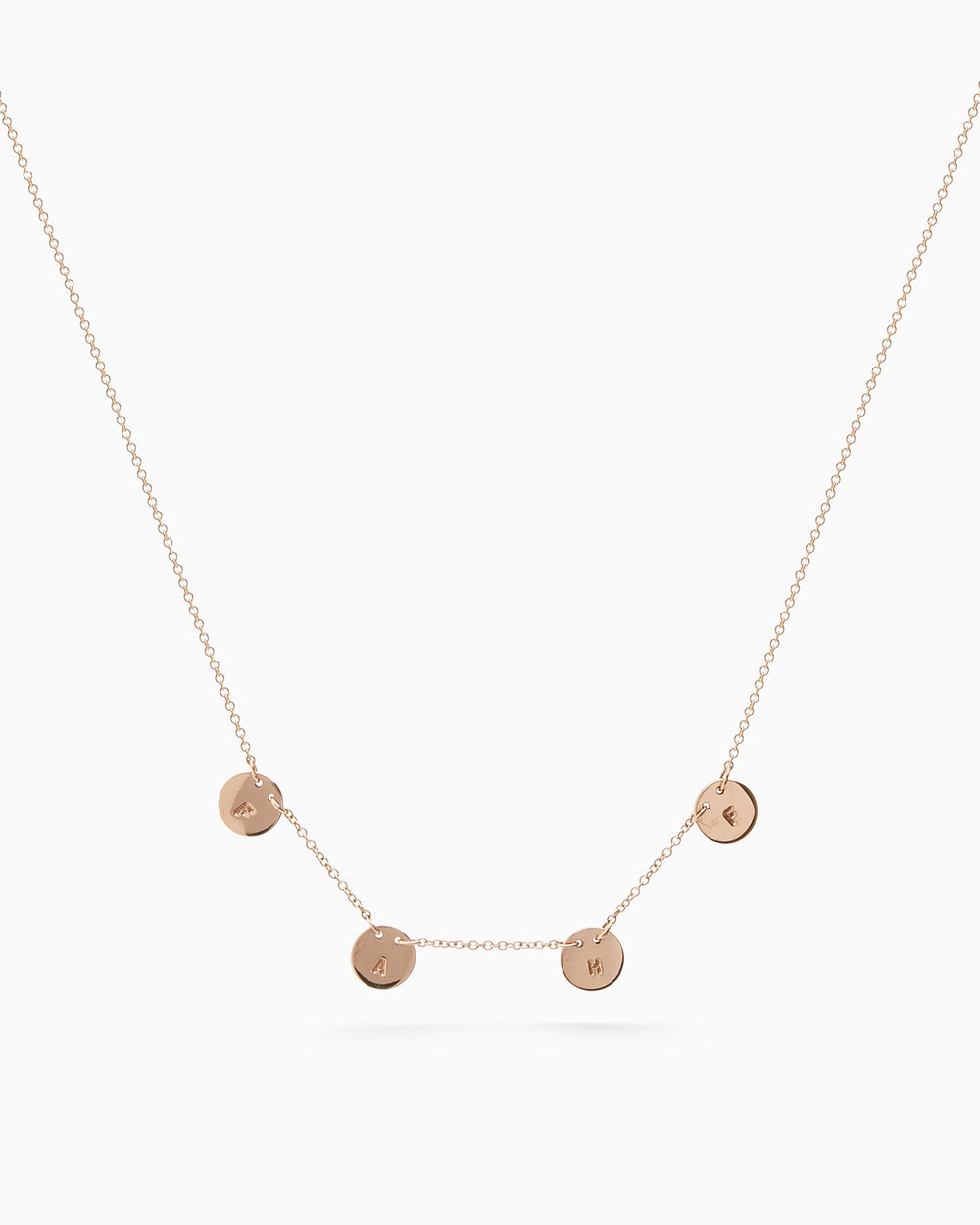 Multi Disc Necklace | Solid Rose Gold