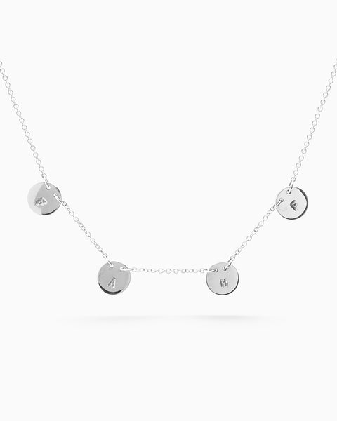 Multi Disc Necklace | Silver