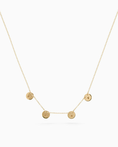 Multi Disc Necklace | Solid Yellow Gold