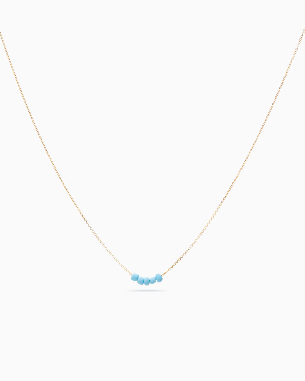 Beaded Diamond Cut Chain Blue | Solid Gold