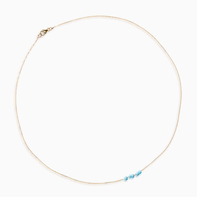 Beaded Diamond Cut Chain Blue | Solid Gold