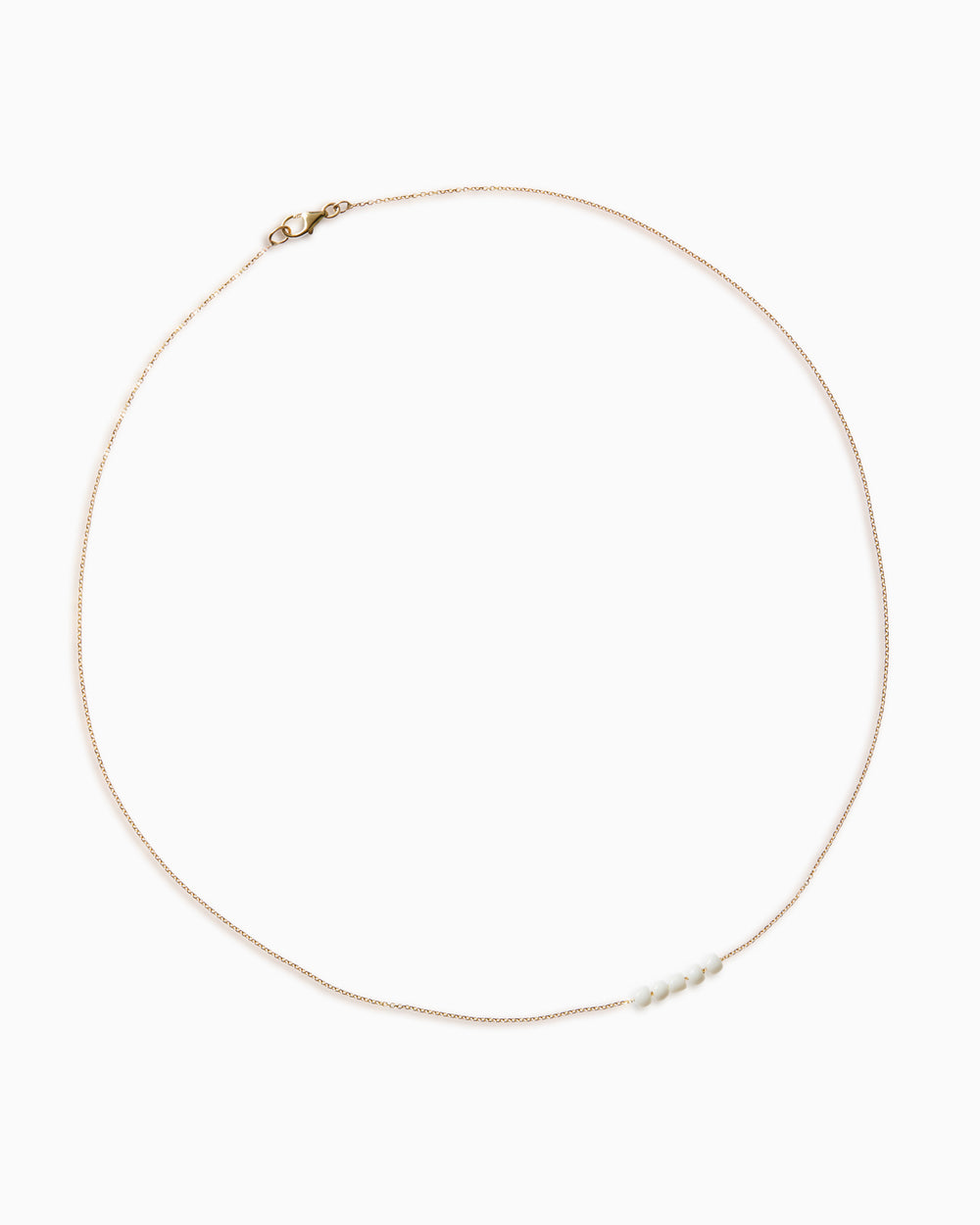 Beaded Diamond Cut Chain White | Solid Gold